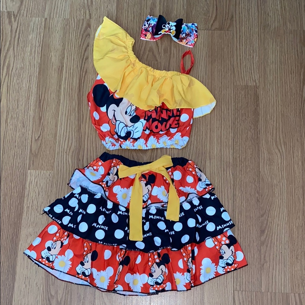 Minnie Mouse Kids Costume Set - Yellow, Red, Black